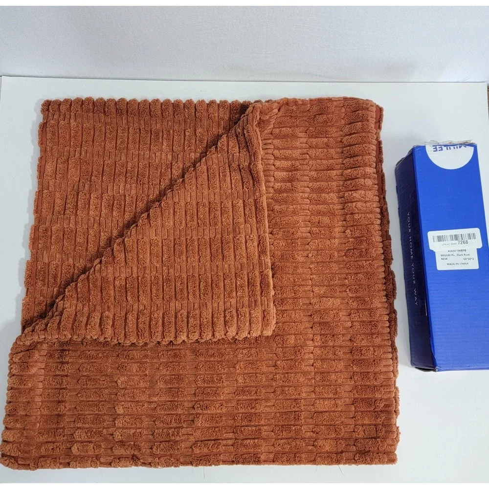 Miulee deep Rust Corduroy Throw Pillow‎ Covers/ Pillowcases 20x20